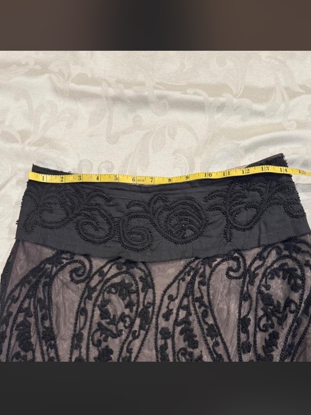 Vintage beaded Black maxi skirt - Picture 4 of 8